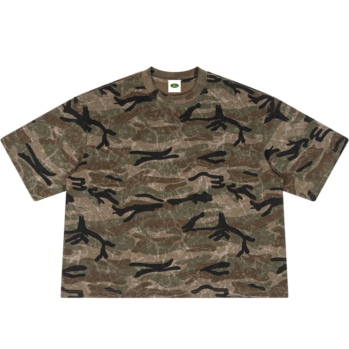 Boxy Camo Cotton T-Shirt